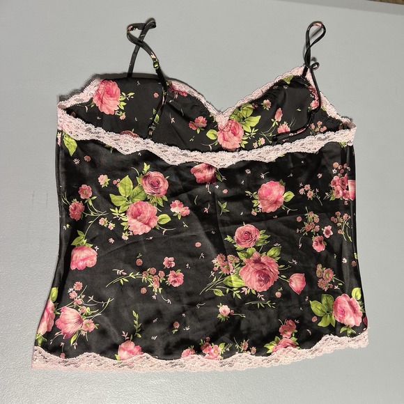 VTG Victoria's Secret Babydoll Tank Top Satin Women's M Fairy Whimsy 90s Y2K - Picture 2 of 6